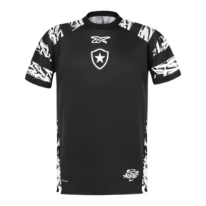 Camisa Botafogo Pré-jogo 25/26 - Torcedor Reebok Masculina - Preta com detalhes em branco