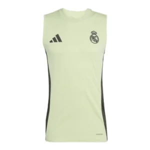 Camisa Regata Real Madrid Treino 25/26 - Torcedor Adidas Masculina - Amarela com detalhes em preto